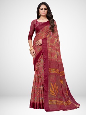 Ratnavati Self Design Bollywood Brasso Saree(Brown)