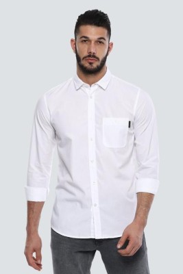 Louis Philippe Jeans Men Solid Casual White Shirt