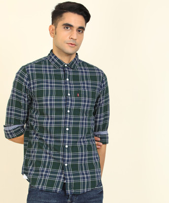 levis-men-checkered-casual-dark-blue-green-white-shirt