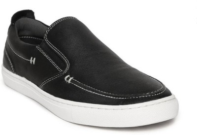 Leo Claws Leather Slip On Sneakers For Men(Black , 9)