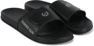 EUGENIE CLUB Men Flip Flops(Black , 9)