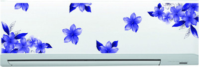 DivineDesigns 23 cm Blue Swirl Branches AC Sticker Self Adhesive Sticker(Pack of 1)