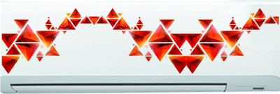 DivineDesigns 23 cm Colorful Triangle Design AC Sticker Self Adhesive Sticker(Pack of 1)