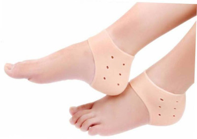 Qoibito Silicone Gel Heel Pad Socks For Heel Pain Relief, Cracked Heels Repair Heel Support(Brown)