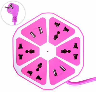 SERLAX 4USB HEXAGON SOCKET PINK 8 A Three Pin Socket