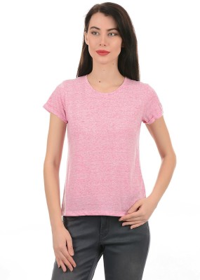 Pepe Jeans Solid Women Round Neck Pink T-Shirt