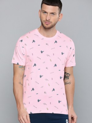 Kook N Keech Printed Men Round Neck Pink T-Shirt