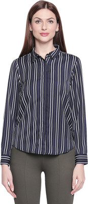 Annabelle by Pantaloons Casual Full Sleeve Striped Women Blue Top