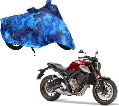 WolkomHome Waterproof Two Wheeler Cover for Honda(CBR 650F, Blue, Black)