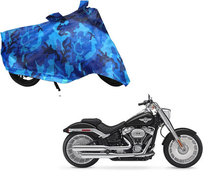 WolkomHome Waterproof Two Wheeler Cover for Harley Davidson(Blue, Black)