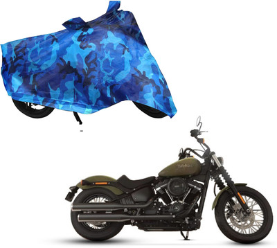 WolkomHome Waterproof Two Wheeler Cover for Harley Davidson(Blue, Black)