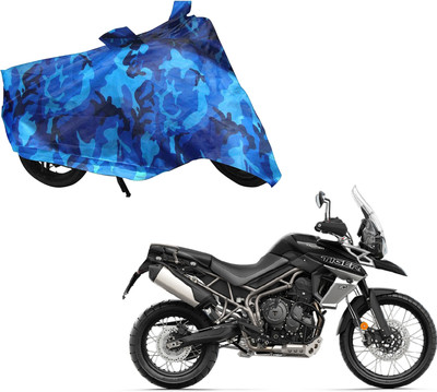 WolkomHome Waterproof Two Wheeler Cover for Triumph(Tiger 800 XR, Blue, Black)
