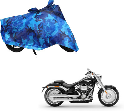 WolkomHome Waterproof Two Wheeler Cover for Harley Davidson(Blue, Black)