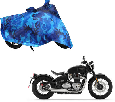 WolkomHome Waterproof Two Wheeler Cover for Triumph(Bobber 350, Blue, Black)