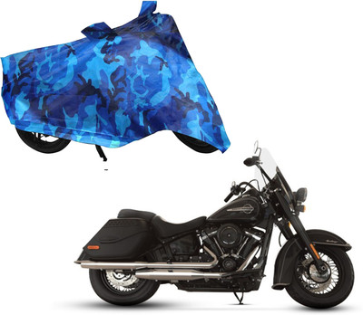 WolkomHome Waterproof Two Wheeler Cover for Harley Davidson(Blue, Black)