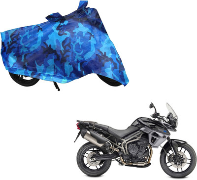 WolkomHome Waterproof Two Wheeler Cover for Triumph(Tiger 800 XR, Blue, Black)