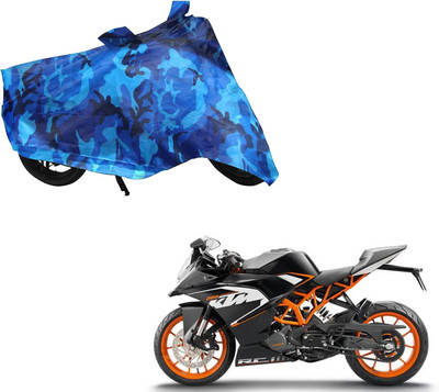WolkomHome Waterproof Two Wheeler Cover for KTM(Duke 200, Blue, Black)