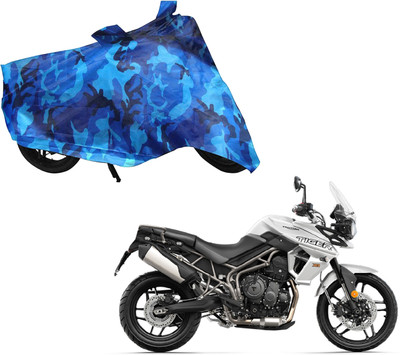 WolkomHome Waterproof Two Wheeler Cover for Triumph(Tiger 800 XR, Blue, Black)