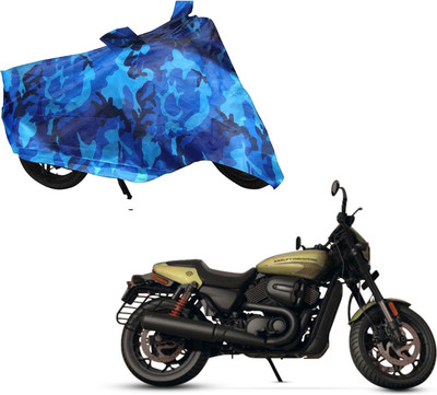 WolkomHome Waterproof Two Wheeler Cover for Harley Davidson(Blue, Black)