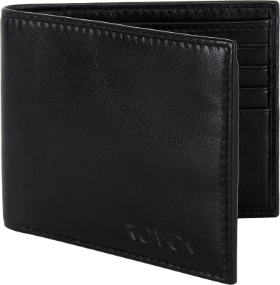 Rovok Men Black Genuine Leather Wallet(8 Card Slots)