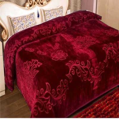 GKM Floral Single Mink Blanket for  Heavy Winter(Polyester, Multicolor)