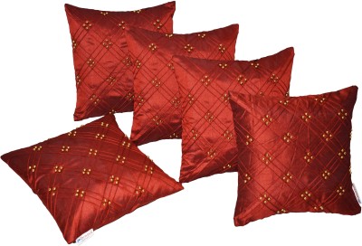 ZIKRAK EXIM Motifs Cushions Cover(Pack of 5, 40 cm*40 cm, Maroon)