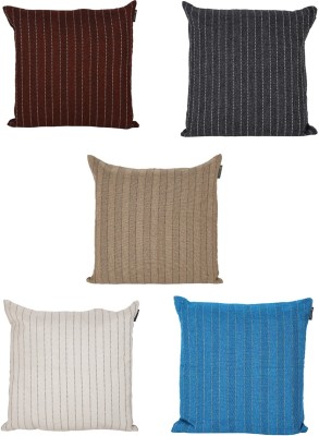ROMEE Striped Cushions Cover(Pack of 5, 30 cm*30 cm, Multicolor)