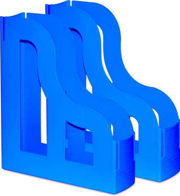 OMEGA 1 Compartments Plastic Magazine Rack (Set of 2 Tray ) BlueUse for Letter Tray/Files Tray/Documents Tray/Folder Tray etc(Blue)