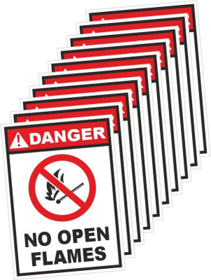 rangvishwa No Open Flames Emergency Sign