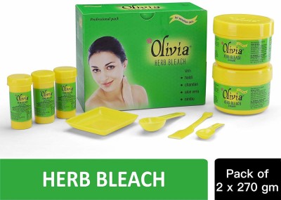 Olivia Herb Bleach With Haldi|Chandan|Aloe Vera|Nimbu - 270gm pack of 2(2 x 270 g)
