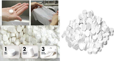 Hoppokart 100 magic tablet napkin, magic tablet towel, magic coin tissue(100 Tissues)