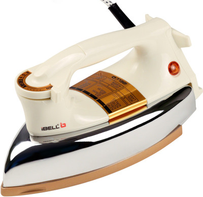 Ibell 1200 Watts Dry Iron Box with Shockproof Body, Non-Stick Base and Adjustable Thermostat Control. 1200 W Dry Iron(White)