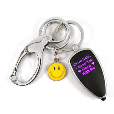 SHOKY LOOKS Multi Color Light Drive Safe massage with smiley Key Chain