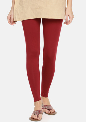 FUBAR Ankle Length  Ethnic Wear Legging(Maroon, Solid)