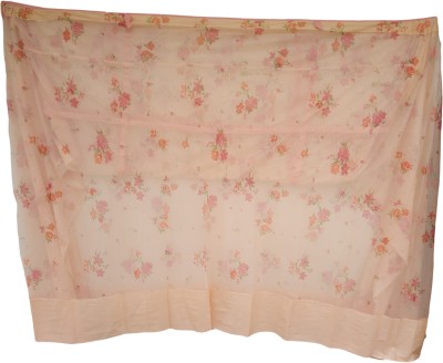 Mosquit Polyester Adults Washable BD Floral Print 3.5 X 6.5 ft Mosquito Net(Peach, Frame Hung)