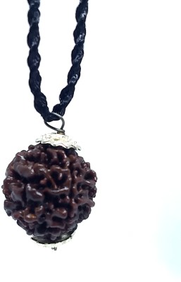 ng gems Lab Certified Nepali Seven Face/ 7 Mukhi Rudraksha Silver Pendant Silk Dori