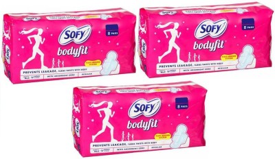 SOFY BodyFit regular 8+8+8 Sanitary Pads Sanitary Pad(Pack of 3)