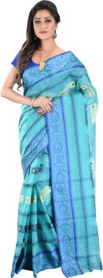 Rukmini Boutique Embroidered Bollywood Pure Cotton, Cotton Silk Saree(Light Blue)