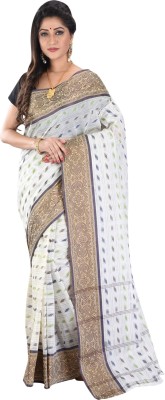 Kalpana Enterprise Embroidered Bollywood Pure Cotton Saree(White)