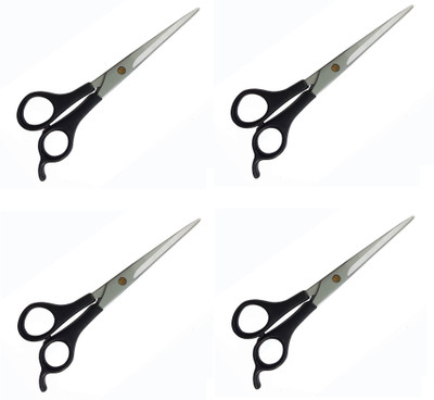 FULLY Combo Of Professional Thinning Hair Cutting Sharp Shear Scissor For Men And Boys Use For Salon Barber Grooming Tool , Pack Of 1 Scissors(Set of 4, Black)