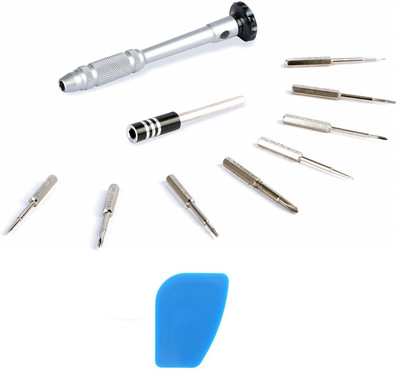 wroughton 10 in 1 Multifunctional Aluminium Alloy Screwdriver Tools for Repairing Mobile Tools and Gadgets Kit With 1 Plastic Spudger for Mobile Screen and Battery Removal Tool Kit Precision Screwdriver Set(Pack of 11)