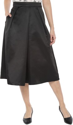 VAN HEUSEN Solid Women A-line Black Skirt