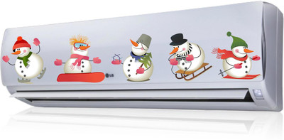 VCREATE DECOR 38 cm Snow Man Removable Sticker(Pack of 5)