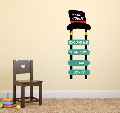 WALLSTICK 72 cm Magic Words (20 x 60 cm) Self Adhesive Sticker(Pack of 1)