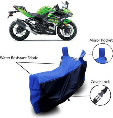 ANTHUB Waterproof Two Wheeler Cover for Kawasaki(Ninja, Blue)