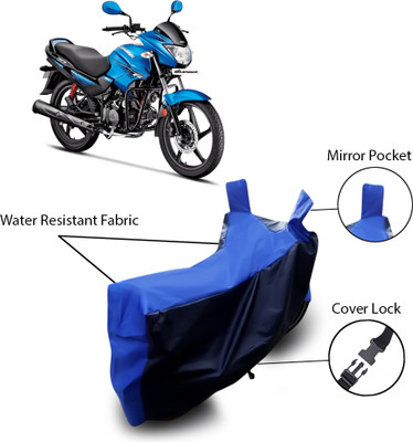 SEBONGO Two Wheeler Cover for Hero(Glamour Programmed FI, Blue)