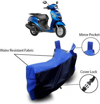 THE REAL ARV Waterproof Two Wheeler Cover for Yamaha(Fascino, Black, Blue)