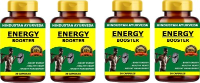 Hindustan Ayurveda Natural Energy Booster - Enhance Strength & Stamina (120 Capsules PACK OF 4)(4 x 30 No)