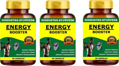 Hindustan Ayurveda Natural Energy Booster - Enhance Strength & Stamina (90 Capsules PACK OF 3)(3 x 20 No)