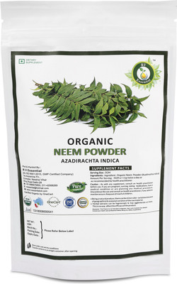 R V Essential Organic Neem Powder- Azadirachta Indica Neem Leaf Powder For Tooth USDA Certified(100 g)